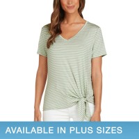 Matty M Ladies' Side Tie Tee, Green, X-Small