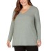  Ladies' V-Neck Tunic Top, Green, 2X