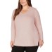  Ladies' V-Neck Tunic Top, Pink, 3X