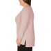  Ladies' V-Neck Tunic Top, Pink, 3X