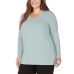  Ladies' V-Neck Tunic Top, Blue, 2X