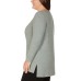  Ladies' V-Neck Tunic Top, Green, 2X