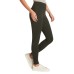  Ladies’ High Waist French Terry Legging, Green, Small