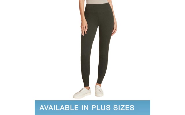  Ladies’ High Waist French Terry Legging, Green, Small