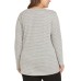  Ladies' Long Sleeve Side Twist Top, Gray, 2X