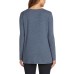  Ladies' Long Sleeve Side Twist Top, Blue, 3X