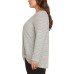  Ladies' Long Sleeve Side Twist Top, Gray, 2X