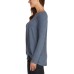  Ladies' Long Sleeve Side Twist Top, Blue, 3X
