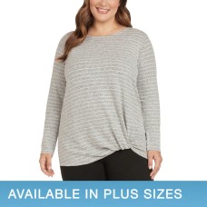 Max & Mia Ladies' Long Sleeve Side Twist Top