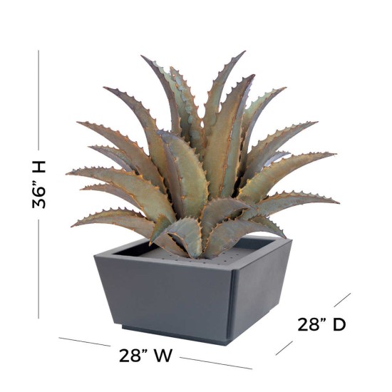 Metal Sawtooth Agave Plant & Planter by 