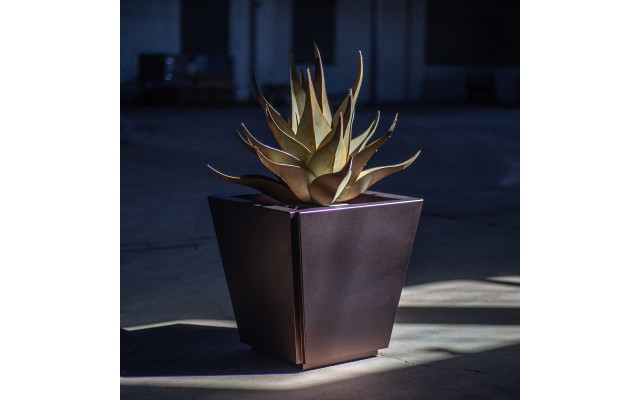 Metal Sharkskin Agave Plant & Planter by 