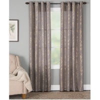 Miller Curtains Dana 50″ x 95″ Botanical Metallic-Print Window Panel