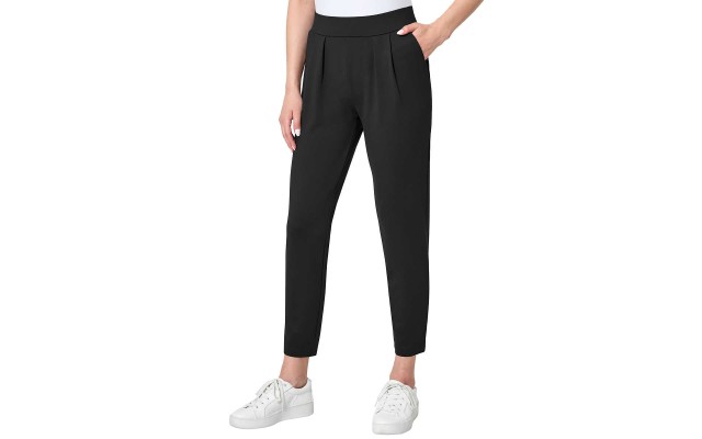  Ladies' Pleated Ponte Pant, One Color, Large