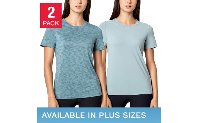  Ladies' 2-pack Tee, Green, 2X