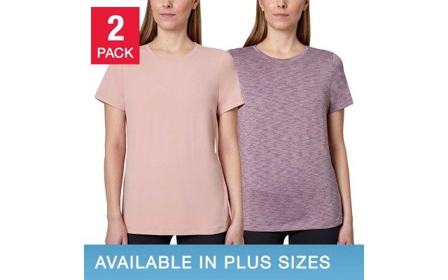  Ladies' 2-pack Tee, Pink, 2X