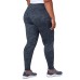  Ladies' Brushed Jacquard Legging, Blue, Large