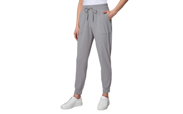  Ladies' Ribbed Jogger, Gray, X-Large