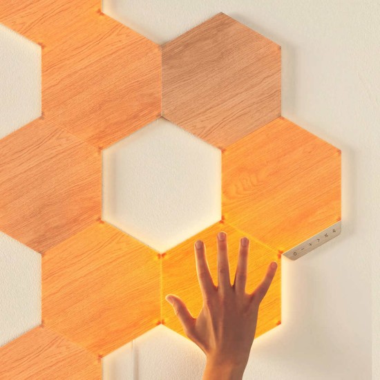  Elements Wood Look Hexagons Smarter Kit + Expansion Pack (10 Hexagon LED Panels)