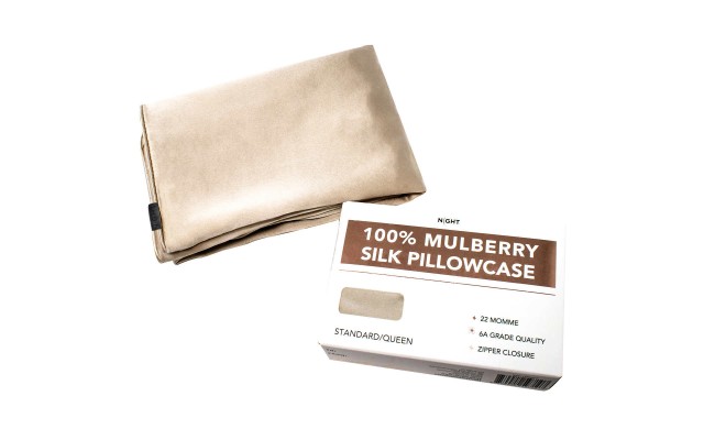  100% Mulberry Silk Pillowcase, Beige, King Size