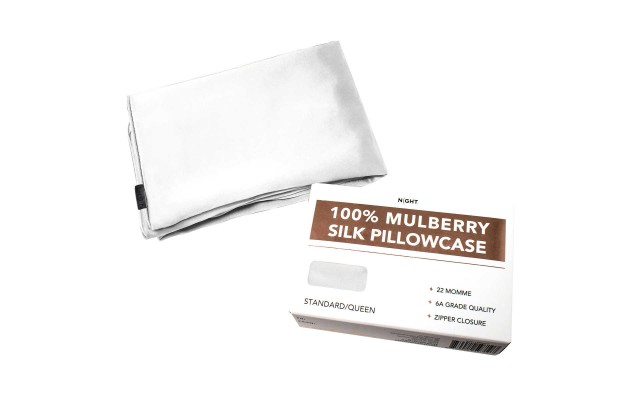  100% Mulberry Silk Pillowcase, White, King Size