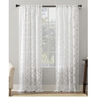 No. 918 Yvette 52″ x 95″ Trellis Jacquard Sheer Curtain Panel