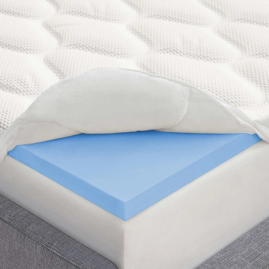  Plush Pillowtop 4” Memory Foam Mattress Topper, One Color, Queen