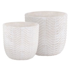 Ocean Waves Cement Plant Pots by Inspirella, 2 pack