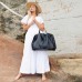  Forest Island Leather Tote, Blue