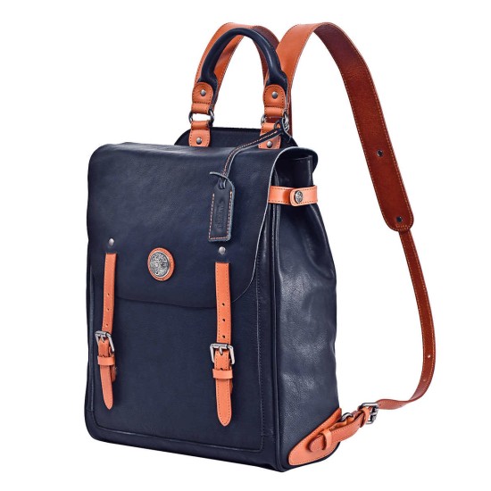  Lawnwood Leather Backpack, Dark Blue