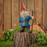 Outdoor Garden Gnome Statue, Blue