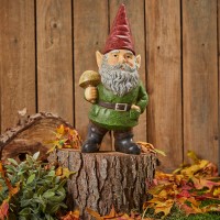 Outdoor Garden Gnome Statue, Green