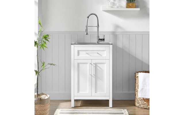  Paloma 22″ Utility Sink with Faucet & Cabinet