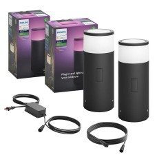 Philips Hue Calla White & Color Ambiance Outdoor Pathway Light Base Kit Plus Extension