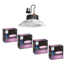 Philips Hue White & Color Ambiance Retrofit Recessed 4″ Downlight, 4-pack