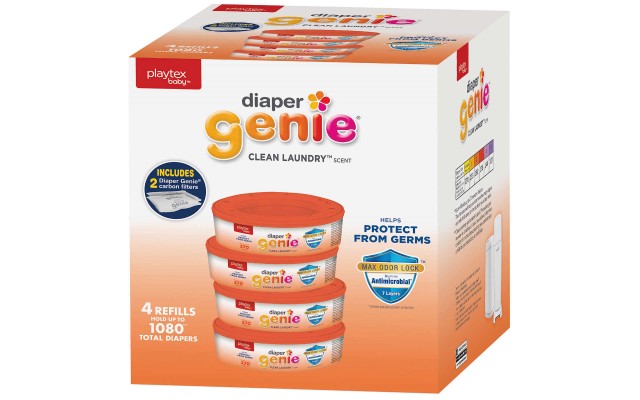 Playtex Diaper Genie Max Fresh Refill bags with a Clean Laundry Scent and Anti-Microbial, 1,080 count, PLUS 2 carbon filters