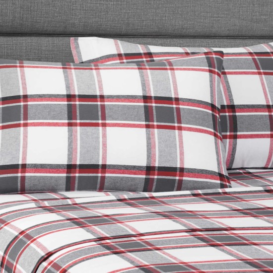 Portuguese Flannel 4-piece Sheet Set, Dark Red, Full