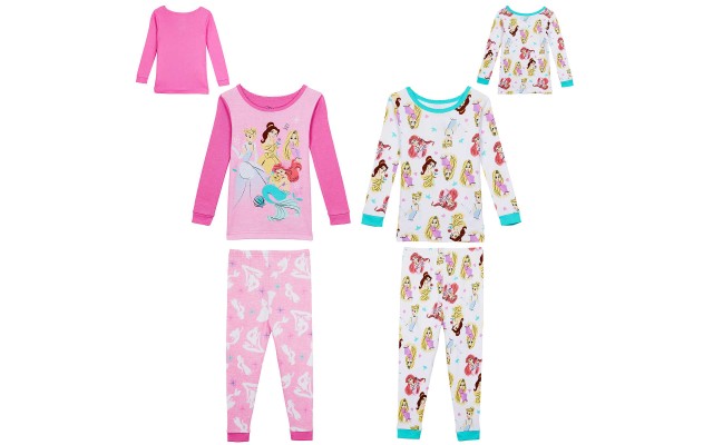 Princess Kids' 4-piece Cotton PJ Set, One Color, 2T
