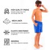 Printed, Solid & Fluorescent Colored Quick Dry Swim Shorts for Boys and Girls, Swim Trunks, Bathing Suits, Swimwear, Swim Shorts for Kids, 2pc - Blue/Red, 11-12T