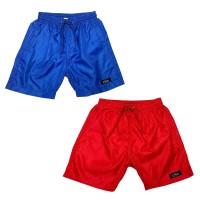 Printed, Solid & Fluorescent Colored Quick Dry Swim Shorts for Boys and Girls, Swim Trunks, Bathing Suits, Swimwear, Swim Shorts for Kids, 2pc - Blue/Red, 11-12T