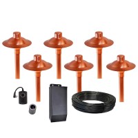 Professional Series LED 6-Light Outdoor Landscape Pathway Light Starter Kit