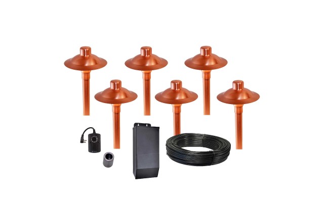 Professional Series LED 6-Light Outdoor Landscape Pathway Light Starter Kit