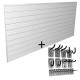  8′ Panel Set and 20-piece Hook Kit Bundle, White