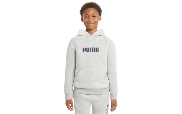  Youth Fleece Hoodie, Gray, Large