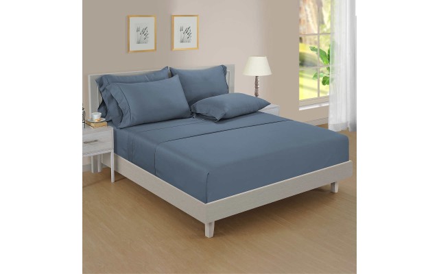 Organic Cotton 6-piece Sheet Set, Blue, King