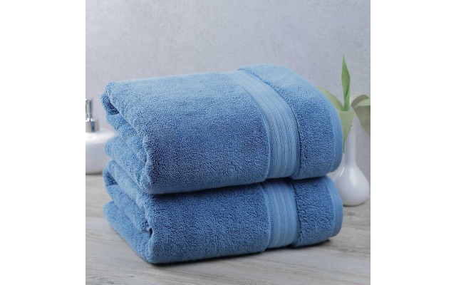 Purely Indulgent Egyptian 2-piece Bath Sheet Set, Blue