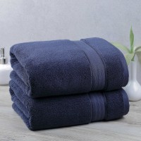 Purely Indulgent Egyptian 2-piece Bath Sheet Set, Dark Blue