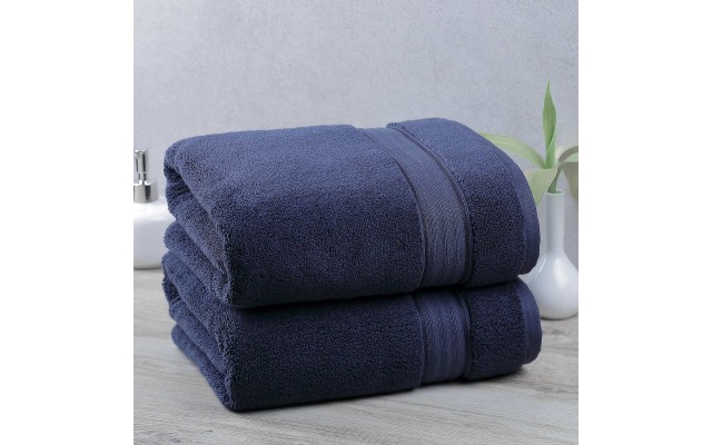 Purely Indulgent Egyptian 2-piece Bath Sheet Set, Dark Blue