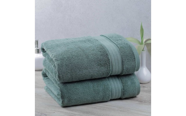 Purely Indulgent Egyptian 2-piece Bath Sheet Set, Green