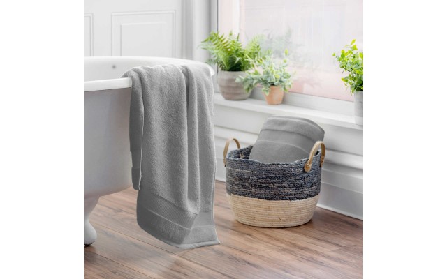 Purely Organic 2-piece Bath Towel Set, Gray