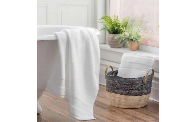 Purely Organic 2-piece Bath Towel Set, White